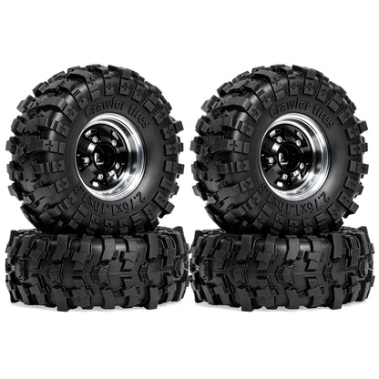 RED SPIDER 4Pcs 1.3 Inch 70mm RC Crawler Rubber Tires Metal Beadlock Wheel Rims Off‑Road Tyre Set for 1/18 1/24 RC Crawler Axial SCX24 FMS FCX24 RC Car Upgrade Spare Parts