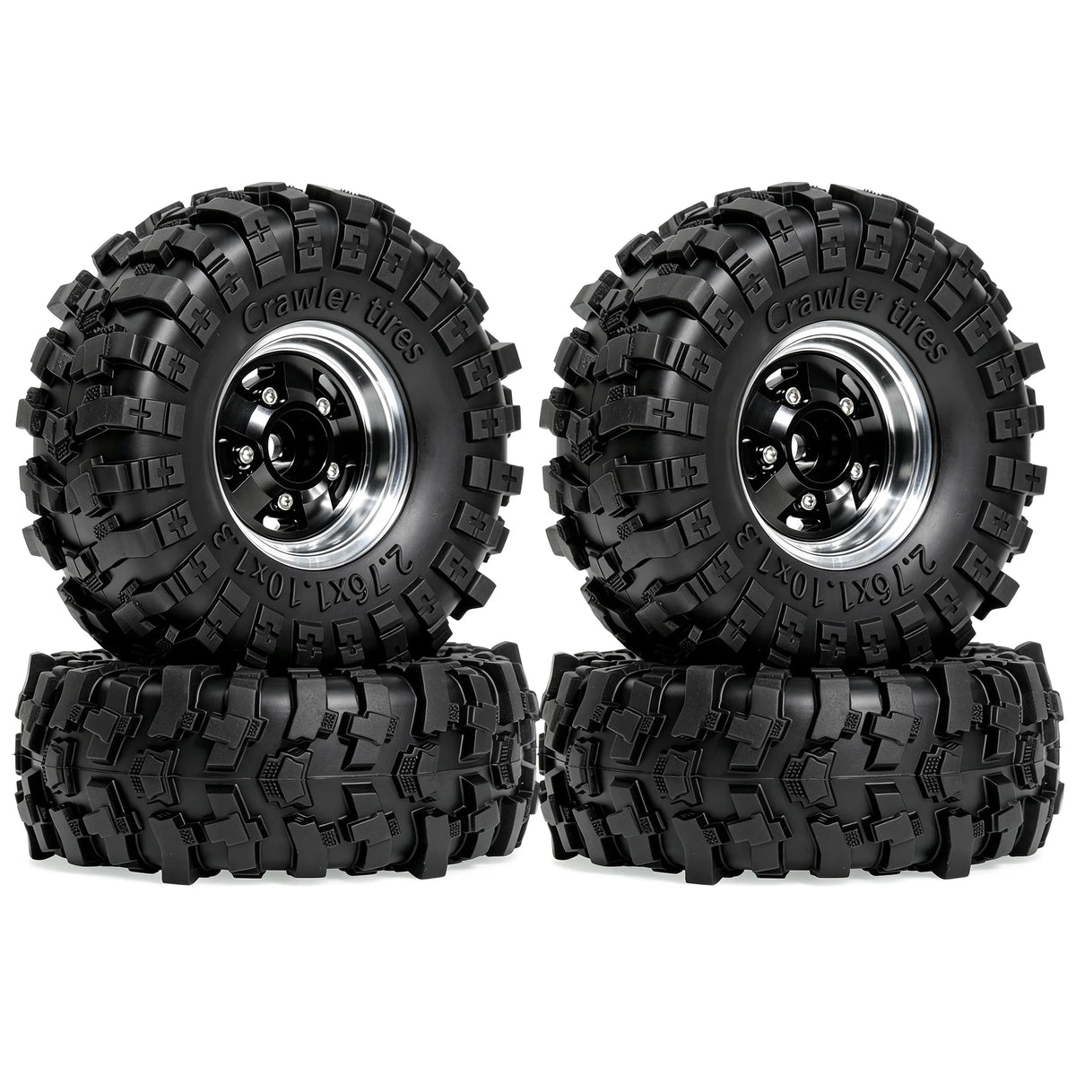 RED SPIDER 4Pcs 1.3 Inch 70mm RC Crawler Rubber Tires Metal Beadlock Wheel Rims Off‑Road Tyre Set for 1/18 1/24 RC Crawler Axial SCX24 FMS FCX24 RC Car Upgrade Spare Parts
