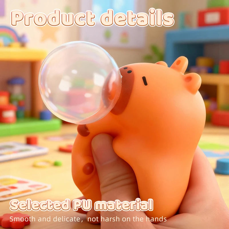 1PC Creative Capybara Doll Spit Bubble Fidget Decompression Pinch Toy Relieve Stress Children Fun Squeeze Interactive Toys Gift