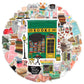 50PCS Diary Book Reading Stickers Aesthetic DIY Scrapbook Notebook Phone Laptop Guitar Luggage Stationery Graffiti Sticker Toy