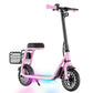 Hiboy Q2 Lite Kids Electric Scooter with Seat 100W Motor 9.3MPH Children E-Scooter UL Certified Battery LED Lights Gift for Boys Girls Ages 4-10