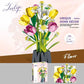 1250PCS Tulip Bouquet Building Blocks Flower Eternal Flower Vase Model Bricks Home Decoration DIY Puzzle Toys Romantic Gifts