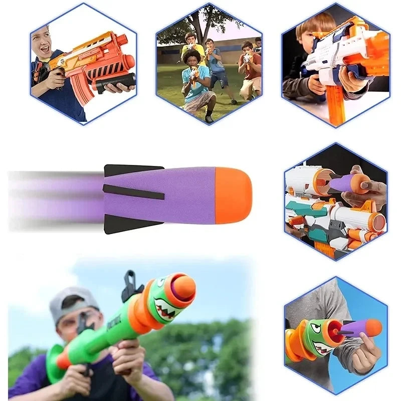 Foam Mega-Missile Refill Pack Toy Bullets Accessories Compatible for Nerf Rocket N-Strike Elite Series Missile Blaster Launcher