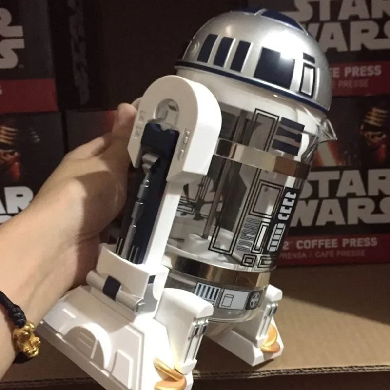 Star Wars R2-d2 960ml Moka Hand Coffee Maker Cartoon Robot Office Home Manual Thermal Stainless Steel Pressing Mini Coffee Pot