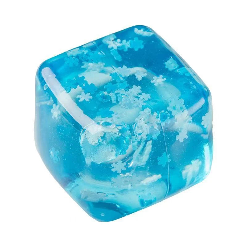 Squishy Snowflake Ice Cubes Slow Rising Sensory Fidget Toy Soft Ice Cubes Stress Relief Squeeze Toy Hand Exercise Calming Tool