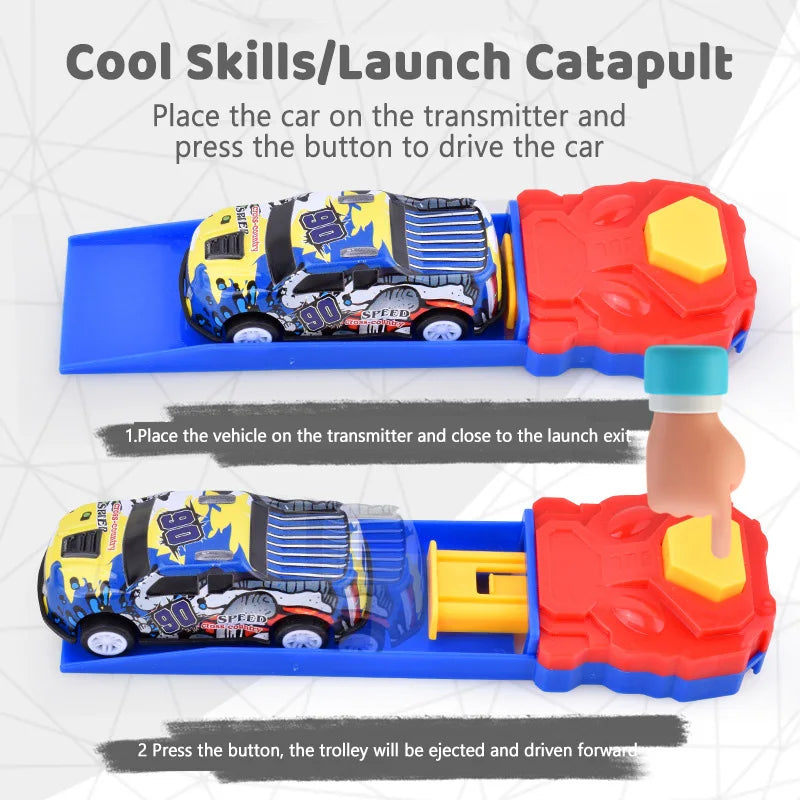 New Children Stunt Car Model Alloy Body Pull Ejection Jumping Mini Cars Simulation Diecast Vehicle Collectible Toy For Kids Gift