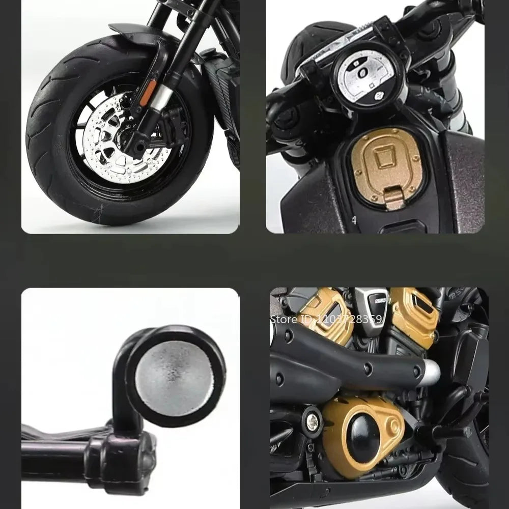 1:12 Sportster Model Toy Motorcycles Alloy Diecast Nijia ZX-6R Motorbikes Sound Light Shock Absorption Rubber Tires Kids Gift