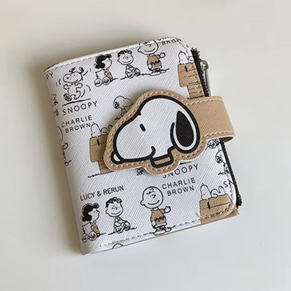 Snoopy Purse Anime Cartoon Short Coin Wallet High Value Cute Zipper Student  ID Holders Multi Slot Bag Women Men Birthday Gifts