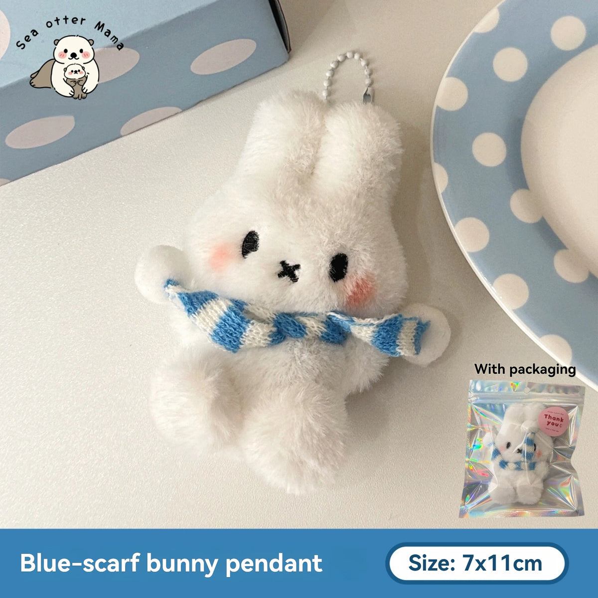1/4 Pcs Cute Cartoon Scarf Miffy Rabbit Doll Pendant Plush Toy Miffy Toy Merchandise