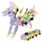 Hotfree Magnetic Dinosaur Transformer Car Toy, 2-in-1 Magnetic Cars That Transform into Flying Dragon Deer and Unicorn, Automatic Collision Transforming Toy, Fun STEM Toy Birthday Christmas Gift for Boys & Girls
