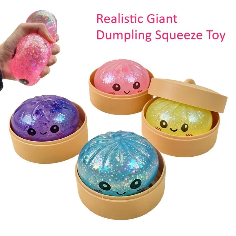 Simulation Flash Dumpling Pressure Ball Fidget Squishes Squishy Maltose Dough Ball Decompression Fidget Toy Fun Creative Gift