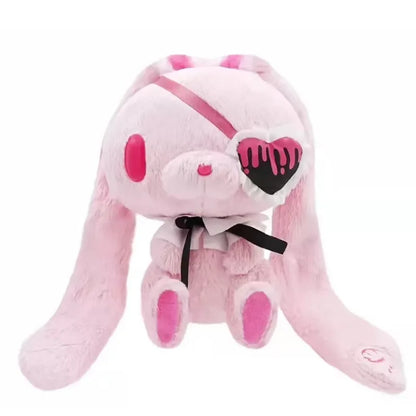 Kawaii Goth Pink Bunny Gloomys Bear eye mask Plush Toy keychain All Purpose Bunny Eyepatch Stuffed Animal Plushie backpack charm