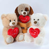 25CM Cute Heart Bear Dog Plush Toys Red Heart Print Love Creative Animal Stuffed Doll For Lovers Valentine's Day Gifts