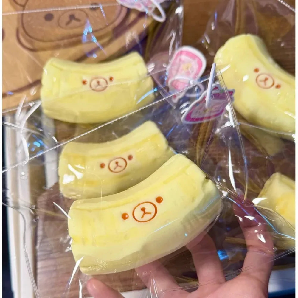 Soft Anti-anxiety Sensory Fidgety Toys, Hand-made, Creamy Texture, Banana Bear Shape, Stress-relieving.