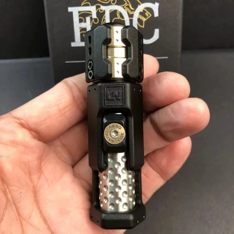 EDC Musketeer Gun Bolt Push Egg Fidget Spinner Multi Functional Slider Ratchet Gyro Metal Rotating Push Block Decompression Toy