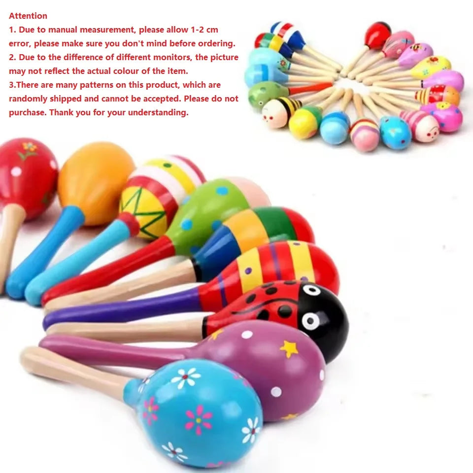 Large KTV Toy Wooden Colorful Musical Instrument Rattle Shaker Sand Hammer Bell Adult Gatherings Toys