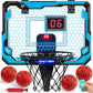JOYFY Mini Indoor Basketball Hoop Light Up Over The Door Basket Ball Hoop for Kids Toys Birthday Gifts with Scoreboard & 4 Balls