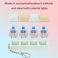 Keyboard Fidget Keychain 4 Keys Finger Keyboard Decompression Toys Press Button Keycap Fidget Stress Relief Keyboard Clicker Toy