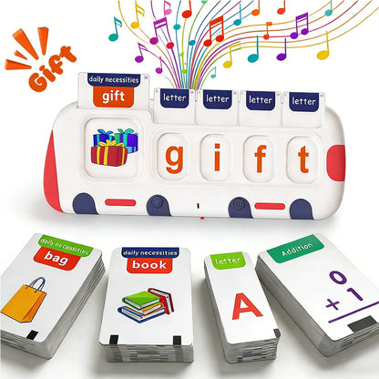 Talking Flash Cards Machine with Music,Word Blending & Math Games, ABC Learning Toys,Educational Reading Interactive Toy