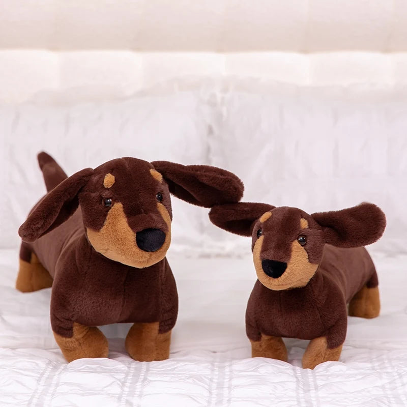 Dachshund Plush Long Pillow Brown Dog Body Pillow Animal Cartoon Body Hugging pillow Long Pillows Stuffed Home Decor