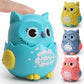 Classic Wind Up Interactive Owl Shaped Press Mechanical Sliding Toys for Boys Girls Birthday Xmas Gift
