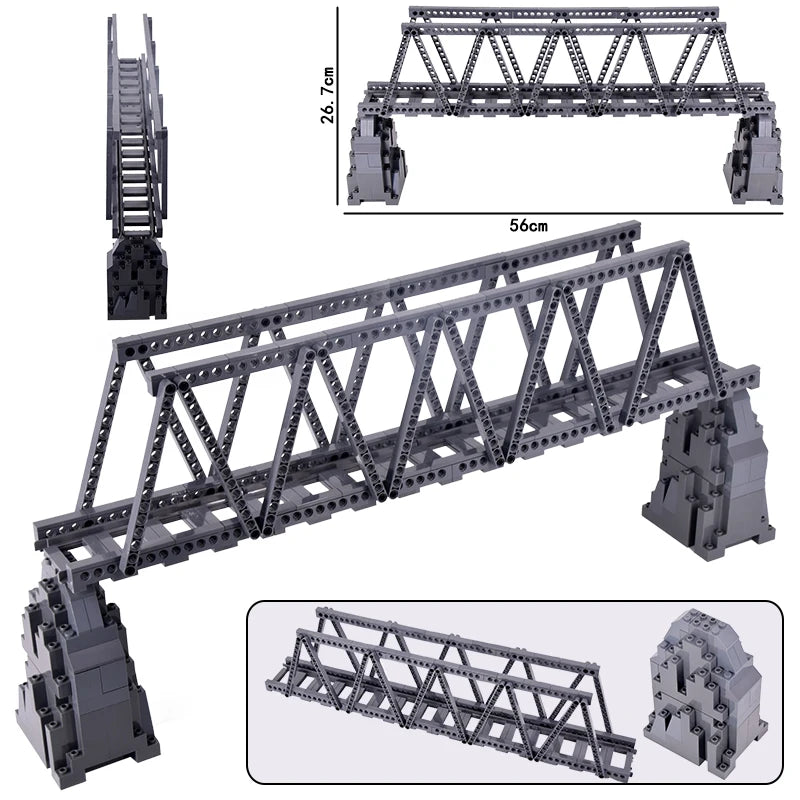 City Trains Flexible Tracks Forked Straight Curved Soft Rails Track Switch Building Block Bricks Kids DIY Technical Creative Toy