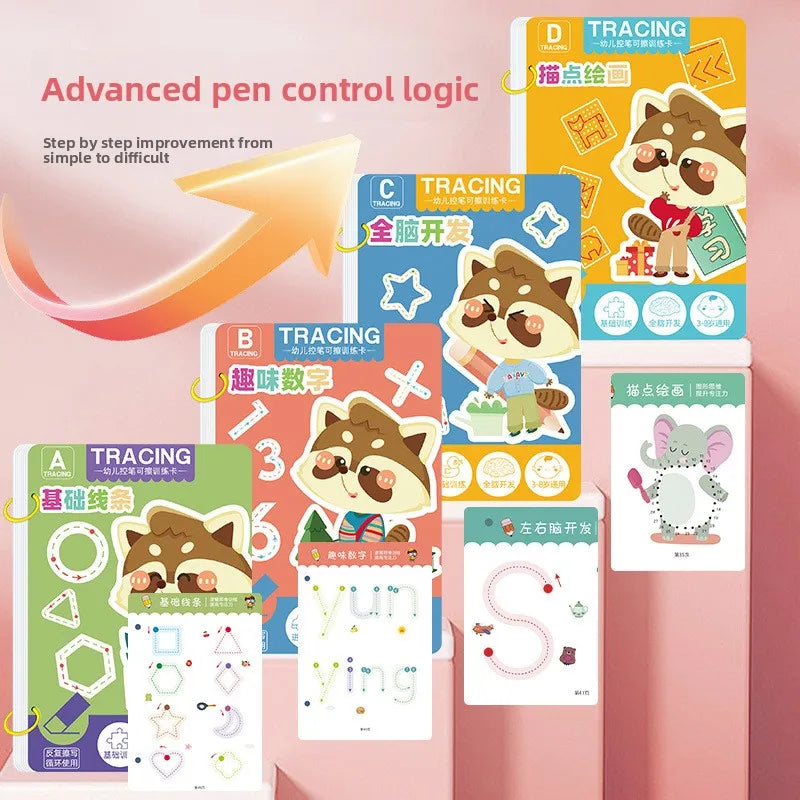 Toddler Pen Control Training Workbook Baby Magical Tracing Practice Copybook Reusable Writing Drawing Educational Picture Books