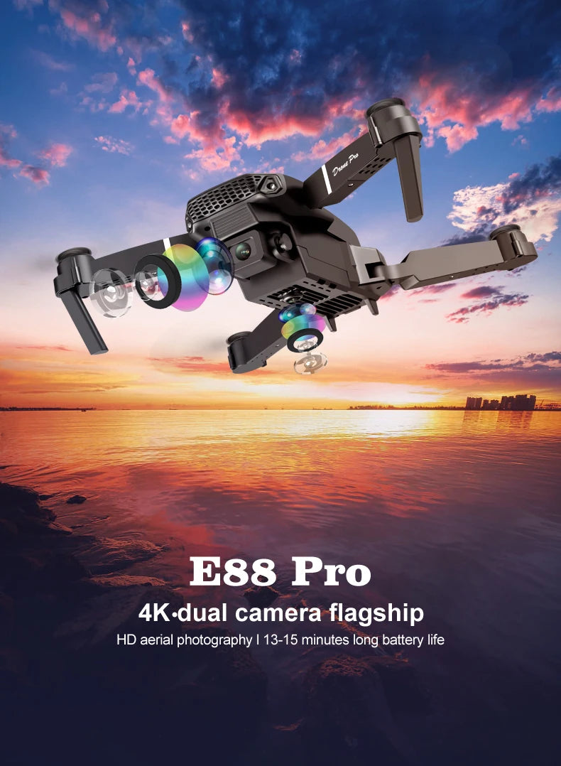 Brushless Motor Foldable Drone Optical Flow Drone 360° Rolling Trajectory Flight Headless Mode Speed Adjustment APP Control Drone