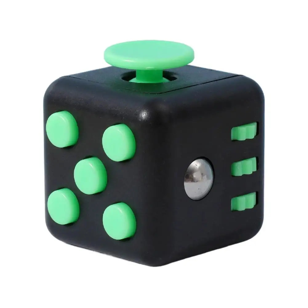 Square Infinity Dice Fidget Toy with Tactile Buttons Multifunctional 6-Side Decompression Cube Clicker Switch Gear Dial Joystick