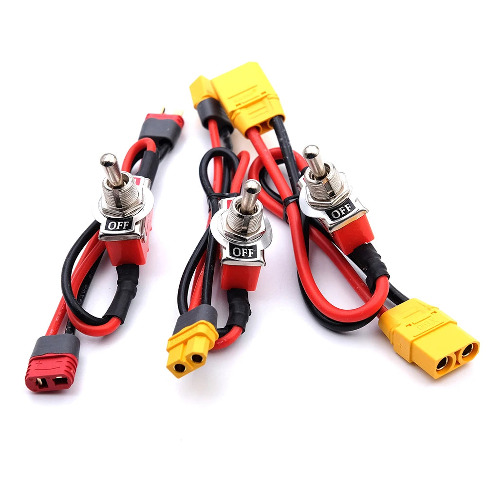 Large Current High Load Switch AMASS XT60 XT90 T-Plug Power ON-OFF Toggle 12/14AWG for eBike RC Airplane ESC Motor Connecting