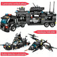 8-in-1 SWAT 585-Piece Set: Police Command Truck and City Helicopter Building Block Kit – Educational Gift Toys