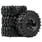 RED SPIDER 4Pcs 1.3 Inch 70mm RC Crawler Rubber Tires Metal Beadlock Wheel Rims Off‑Road Tyre Set for 1/18 1/24 RC Crawler Axial SCX24 FMS FCX24 RC Car Upgrade Spare Parts