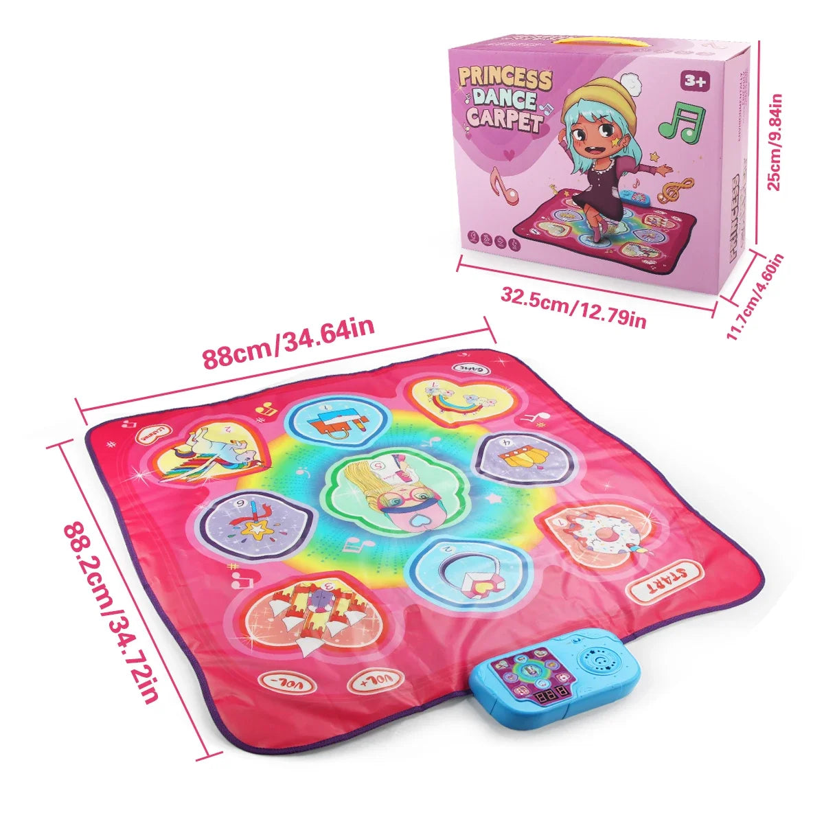90x90cm Music Play Mat Educational Toys For Kids Large Elecrtic Dancing Mat With Lights Keyboard With 3 Game Modes Sport Toys