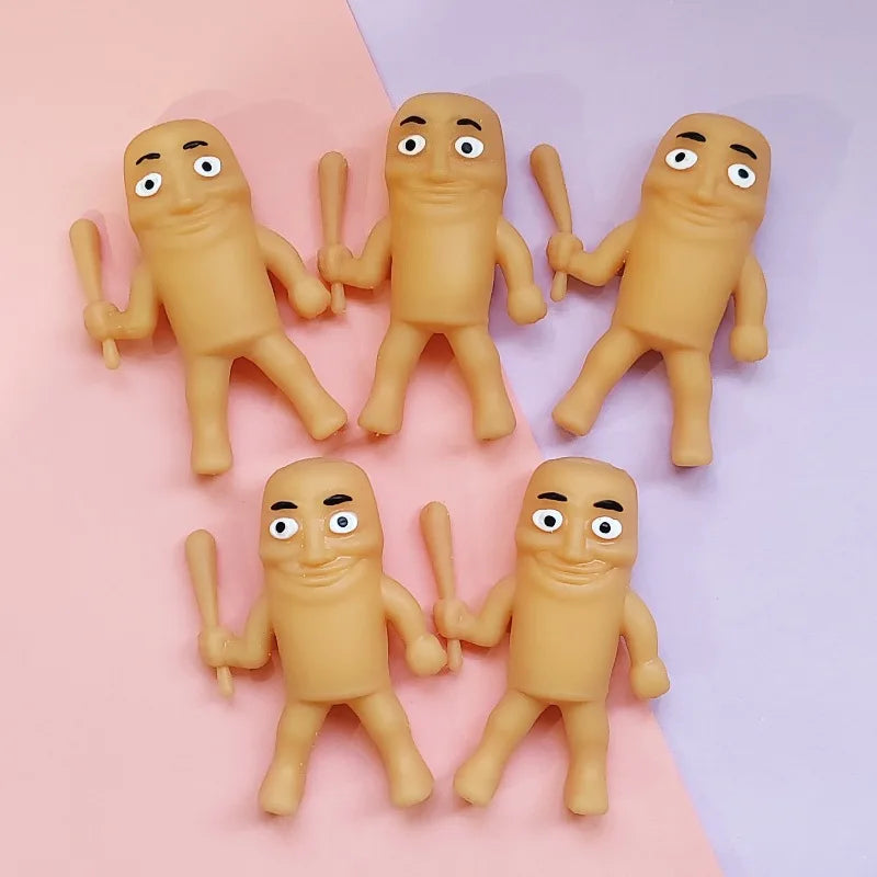 Novelty Tungtungtung Sahar Squeeze Toys Collectible Viral Brainrot Fidget Toy Wooden Stick Man Model Anti Stress Reliever Toys