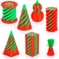 6 Pack Spiral Cone Fidget Toys 3D Printed Impossible Passthrough Pyramid Pillar Gourd Helix Screw Toys for Anxiety Relaxing
