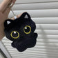 10cm Cute Black Cat Plush Toy Doll Small Pendant Cuddly Pillow Cushion Ins Black Cat Plush Toy Doll for Boy Girl Brithday Gifts