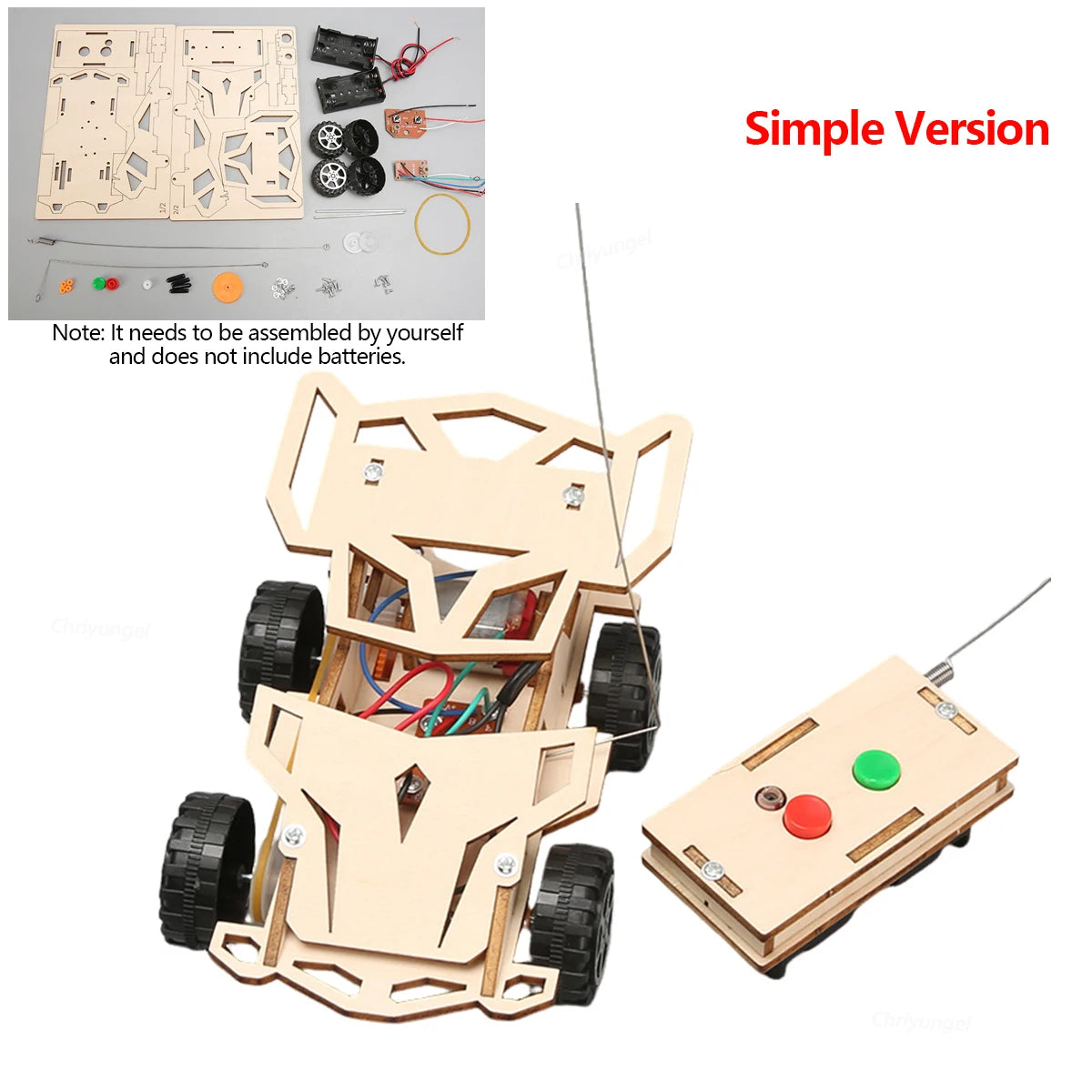 DIY Wooden Remote Control Car Kits STEM 4WD Educational Science Project Building Toys Creative Birthday Gifts for Kids Boys Girl