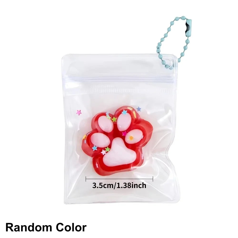 10pcs Cat Claw Pinch Fun Ice Transparent Cat Claw Mini Squishy Toy, Boys and Girls Toys