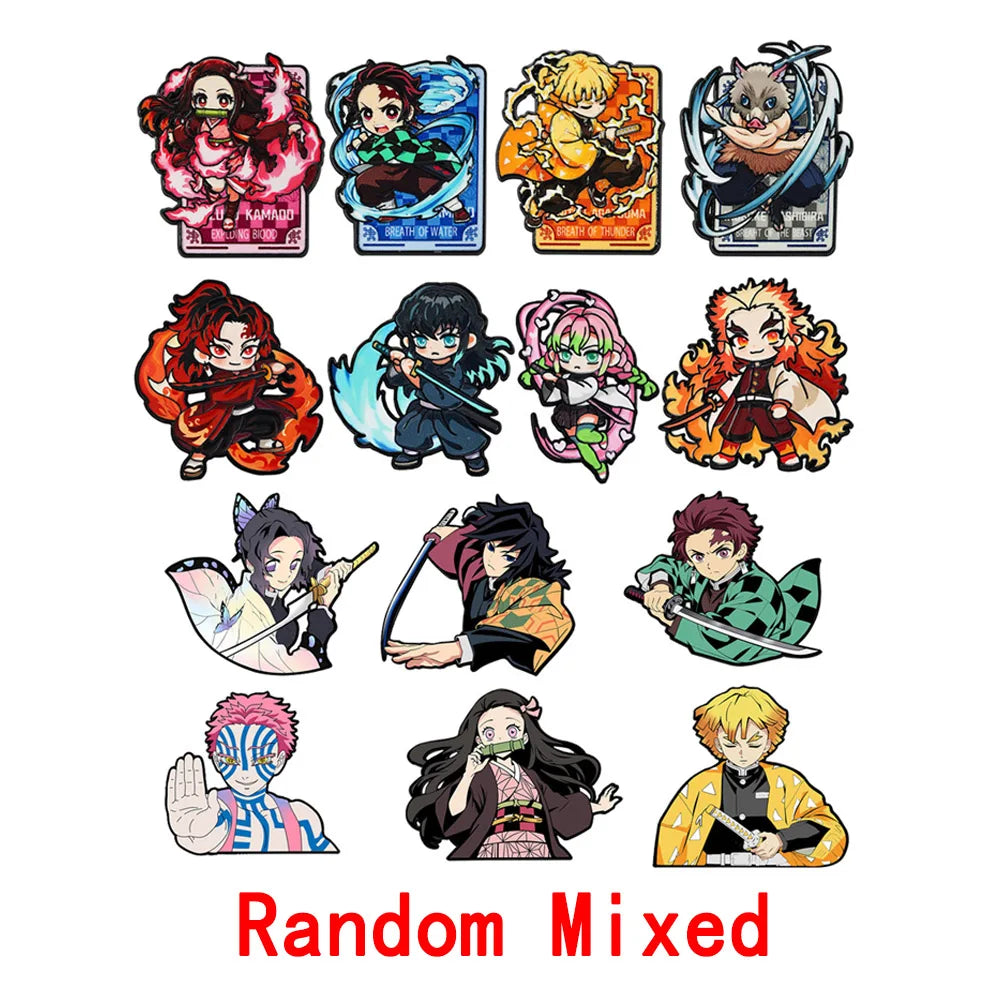 4/8Pcs Anime Demon Slayer Enamel Brooch Pins Kimetsu No Yaiba Character Tanjirou Nezuko Rengoku Metal Lapel Badge Cosplay Gift