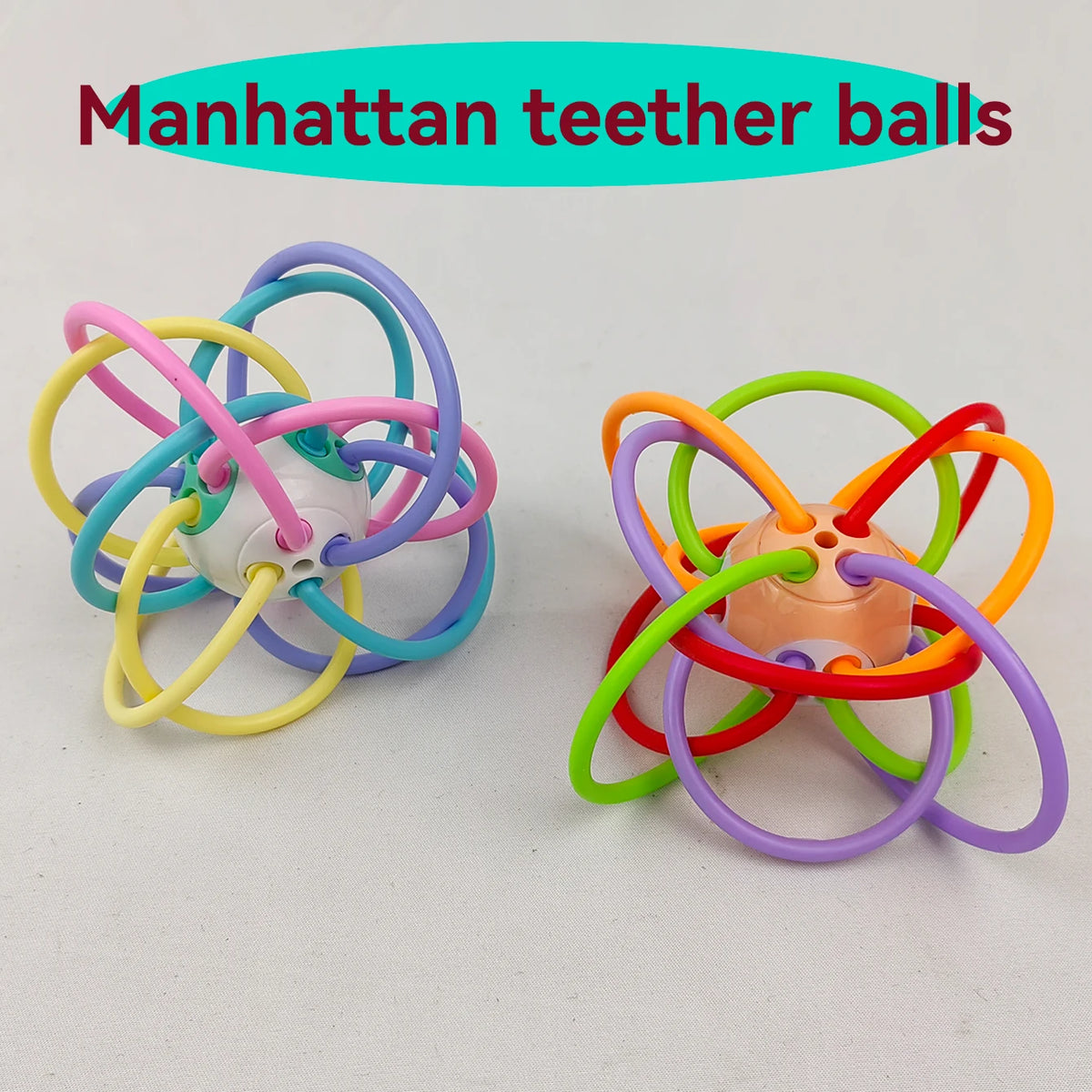 Manhattan Square Golfer Grips Teether Grinding Ball Educational Toy Ball