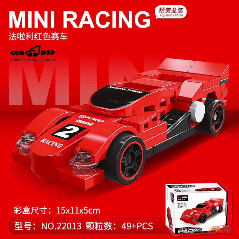 Racing Car Bus Engineering Vehicle Ambulance Pull Back Model Building Blocks Brick Toys Children Boys Birthday Gift Brick
