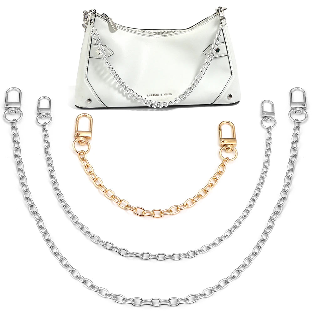 20/40/80/120cm Metal Aluminum Bag Chains Women Detachable Shoulder Strap Chain for Pets Chain Bag Replace Parts Accessories
