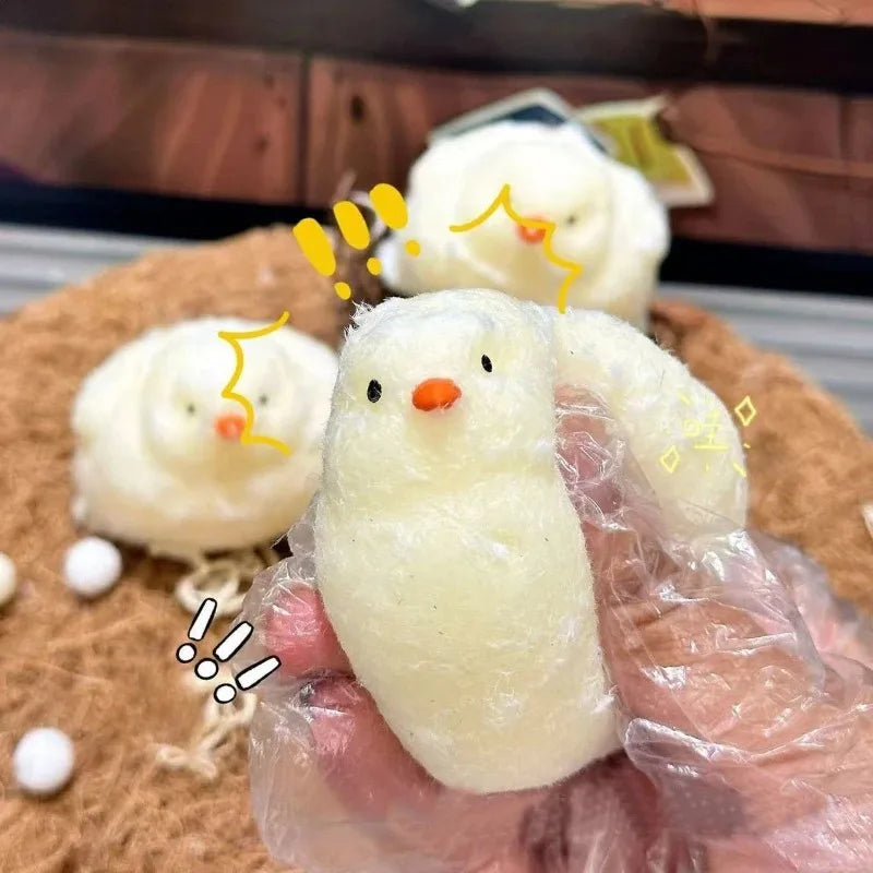 Cute Squishy Yellow Chick Fidget Toy Lovely Hen Soft Squeeze Toys Cute Fast Rebound Decompression Toy Birthday Anti-stress Gift