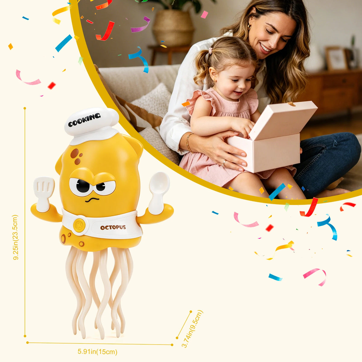 Electronic Dancing Squid Toys with Light&Music Funny Induction Lying Flat Squid Toddler Interactive Development Tummy Time Gifts