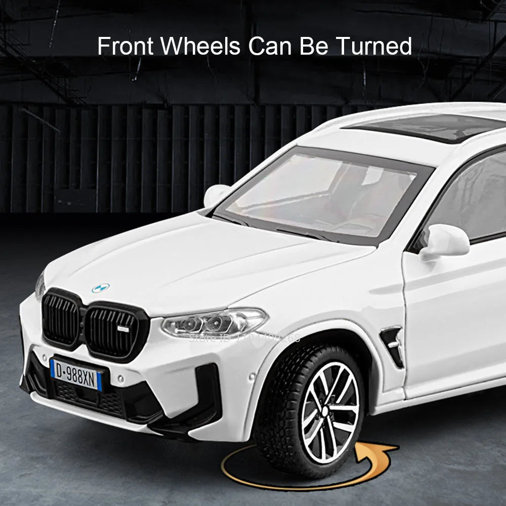 1:32 X3M 320i Toy Sports Car Model Pull Back Sound Light Doors Opened Alloy Diecast Miniature Vehicle Models Ornaments Gifts