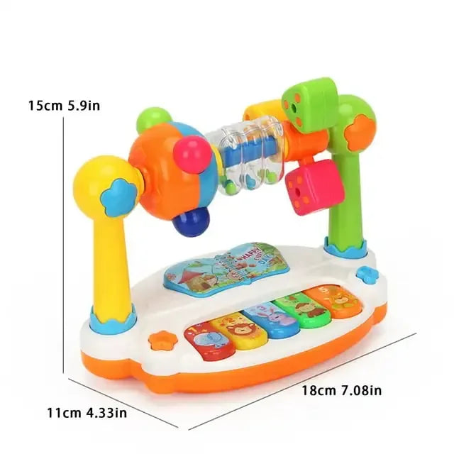 Baby Piano Toys Kids Rotating Music Piano Keyboard With Light Sound Musical Toys For Toddlers Early Educational Music Toy