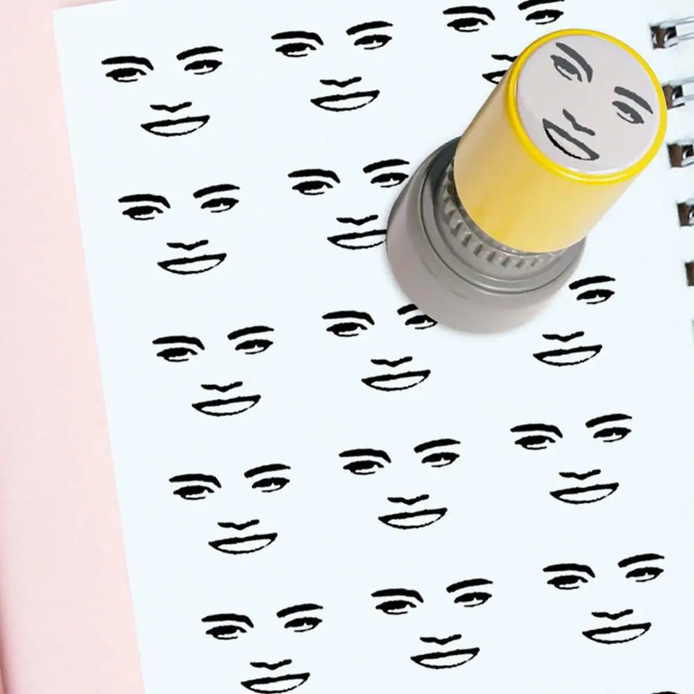 Color Random Quick-drying Inkable Fun Emotion Seal Toy Anime Characters Pressable Novelty Gag Face Seal Funny Kid's Toy