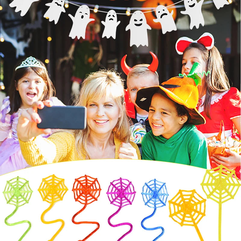 10Pcs Stretchable Climbing Spider Web Fun Sports Toy Elastic Adhesive Hand Spider Web Competitive Toys Halloween Birthday Gift