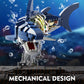 Shark Deep Sea Creature Building Kit Mechanical Shark Sea Creature Building Blocks Set Creative Gifts for Girls and Boys 687pcs