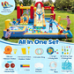 Jump 'N Slide Inflatable Bouncer for Kids, Heavy Duty Blower, Stakes Repair Patches Storage Bag, Indoor Outdoor Bounce House